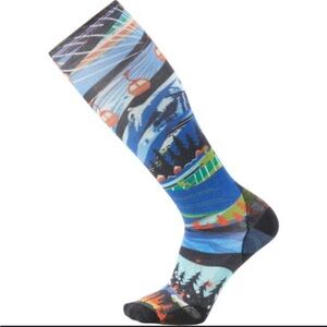 Smartwool Unisex Ski Zero Cushion Skication Print OTC SOCKS Medium NWT Adventure